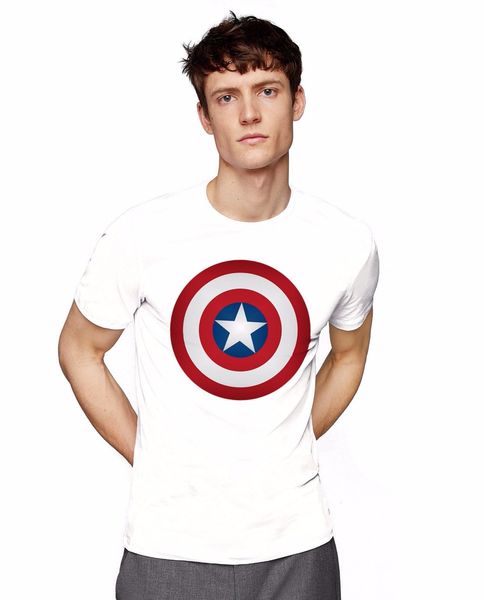 casual captain america shield mes t-shirt size s-3xl